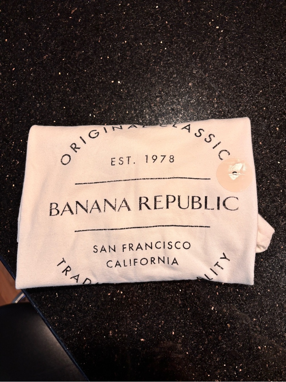 Banana Republic White Tee with Black Text
